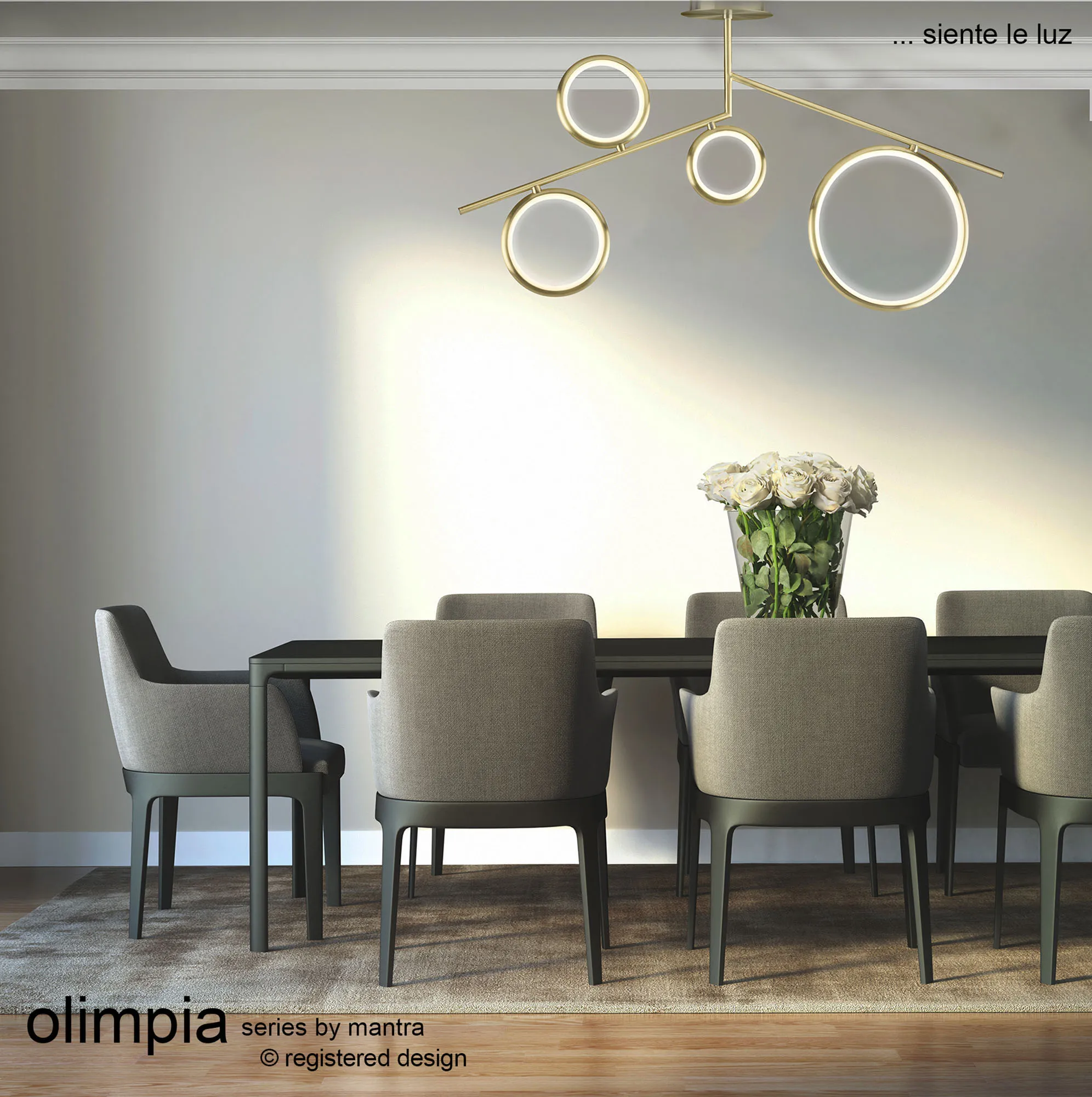 Olimpia Satin Gold Ceiling Lights Mantra Semi Flush Fittings